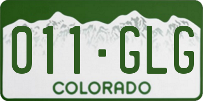 CO license plate 011GLG