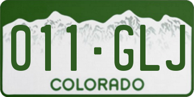 CO license plate 011GLJ