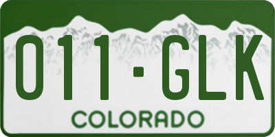 CO license plate 011GLK