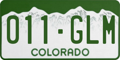 CO license plate 011GLM