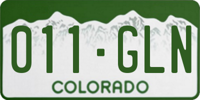 CO license plate 011GLN
