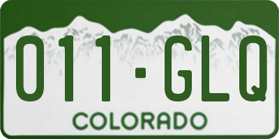 CO license plate 011GLQ