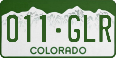 CO license plate 011GLR