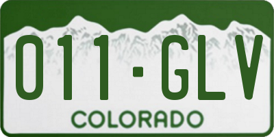 CO license plate 011GLV