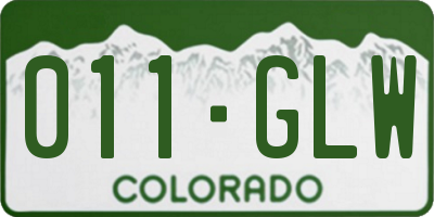 CO license plate 011GLW