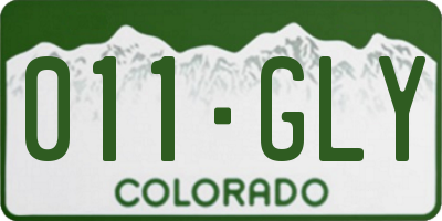 CO license plate 011GLY