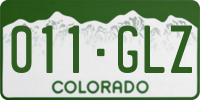 CO license plate 011GLZ