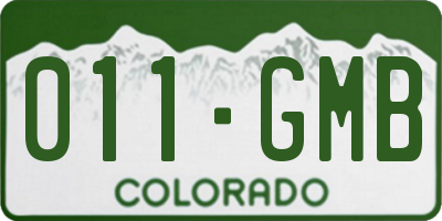 CO license plate 011GMB