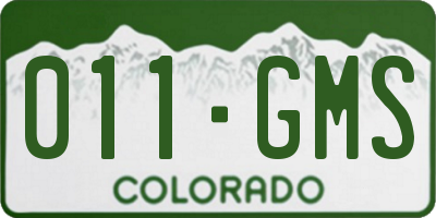 CO license plate 011GMS