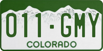CO license plate 011GMY