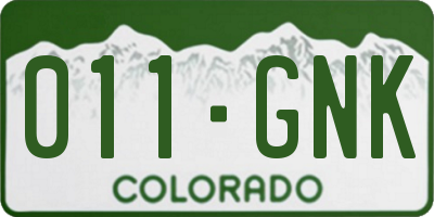 CO license plate 011GNK
