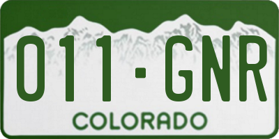 CO license plate 011GNR
