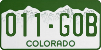 CO license plate 011GOB
