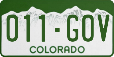 CO license plate 011GOV