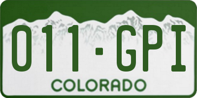 CO license plate 011GPI