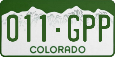 CO license plate 011GPP