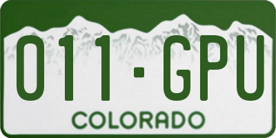 CO license plate 011GPU