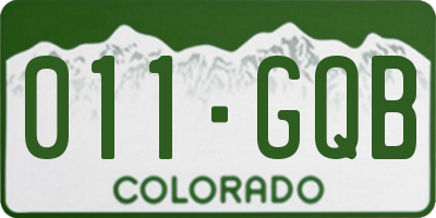 CO license plate 011GQB