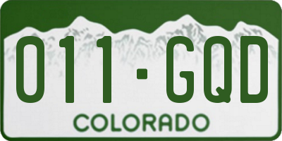 CO license plate 011GQD