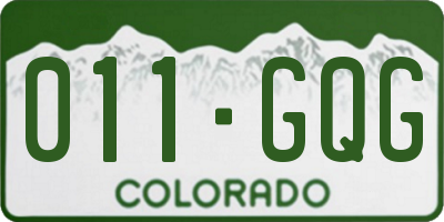 CO license plate 011GQG
