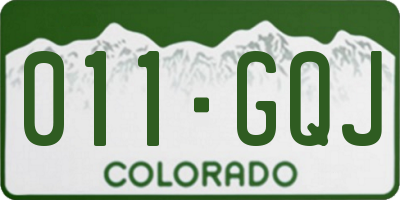 CO license plate 011GQJ