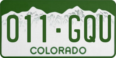 CO license plate 011GQU