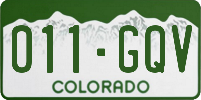 CO license plate 011GQV