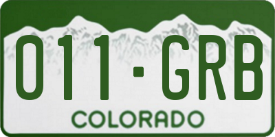 CO license plate 011GRB