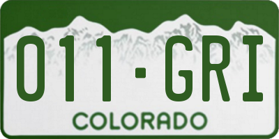 CO license plate 011GRI
