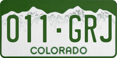CO license plate 011GRJ