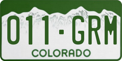 CO license plate 011GRM
