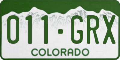 CO license plate 011GRX
