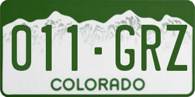 CO license plate 011GRZ