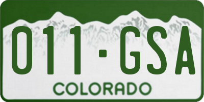 CO license plate 011GSA