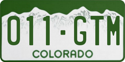 CO license plate 011GTM