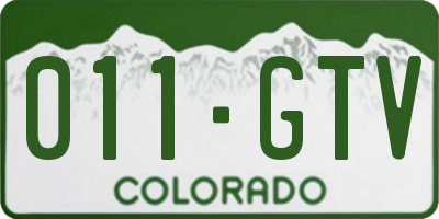 CO license plate 011GTV