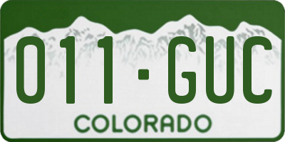 CO license plate 011GUC