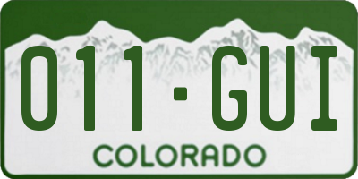 CO license plate 011GUI