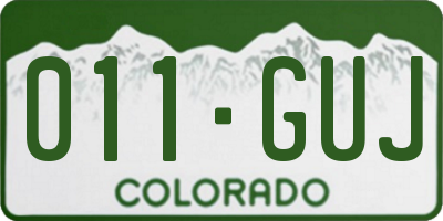 CO license plate 011GUJ