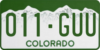 CO license plate 011GUU