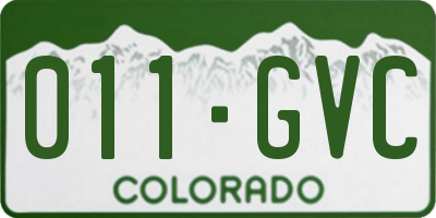 CO license plate 011GVC