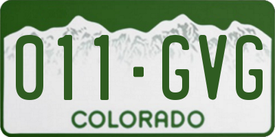 CO license plate 011GVG