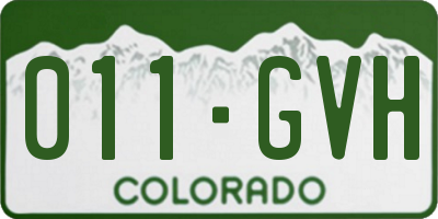 CO license plate 011GVH
