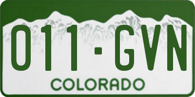 CO license plate 011GVN