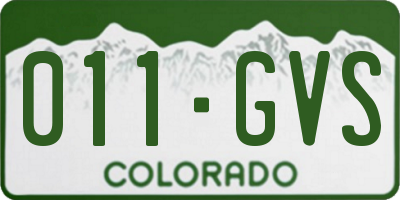 CO license plate 011GVS