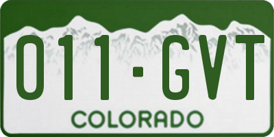 CO license plate 011GVT