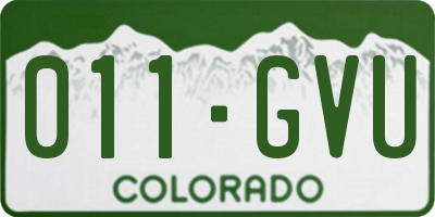 CO license plate 011GVU