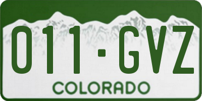 CO license plate 011GVZ