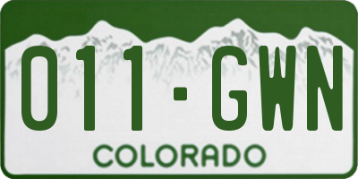 CO license plate 011GWN