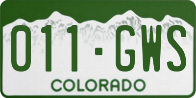 CO license plate 011GWS